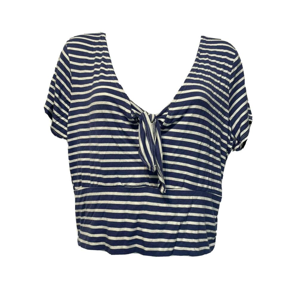 youth in revolt blue stripe Short Sleeve crop top size XL